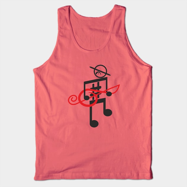 Noteman sheet music man (red treble key) Tank Top by aceofspace